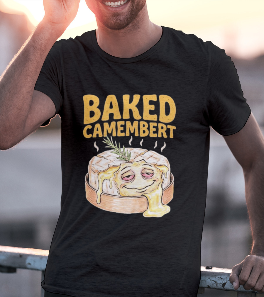 Baked Camembert Melting Cheese Cartoon With Rosemary T-Shirt