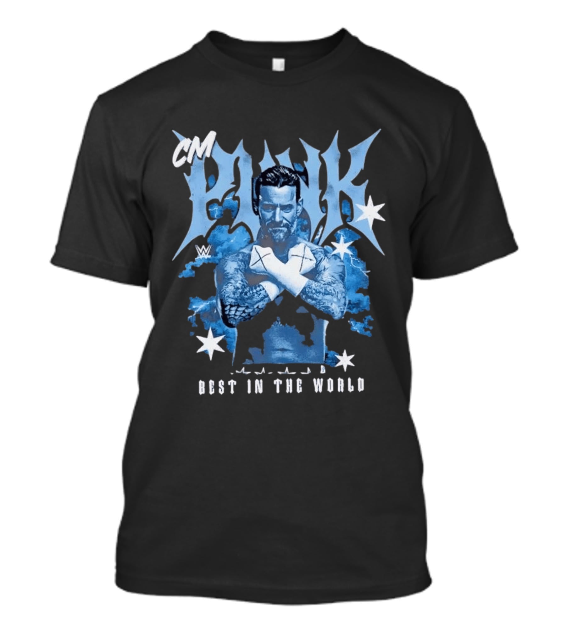 CM Punk WWE Best In The World Crossed Arms Blue Stars T-Shirt