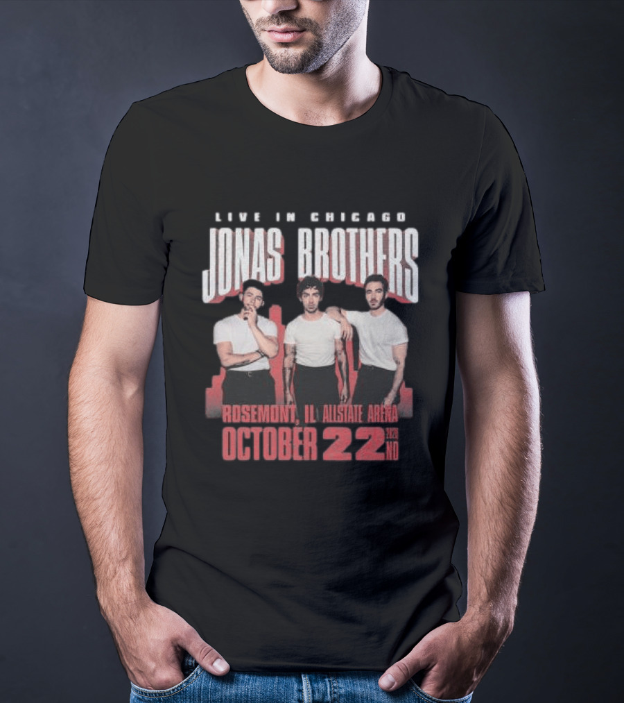 Live In Concert Jonas Brothers Rosemont IL Allstate Arena October 22 Crewneck T-Shirt