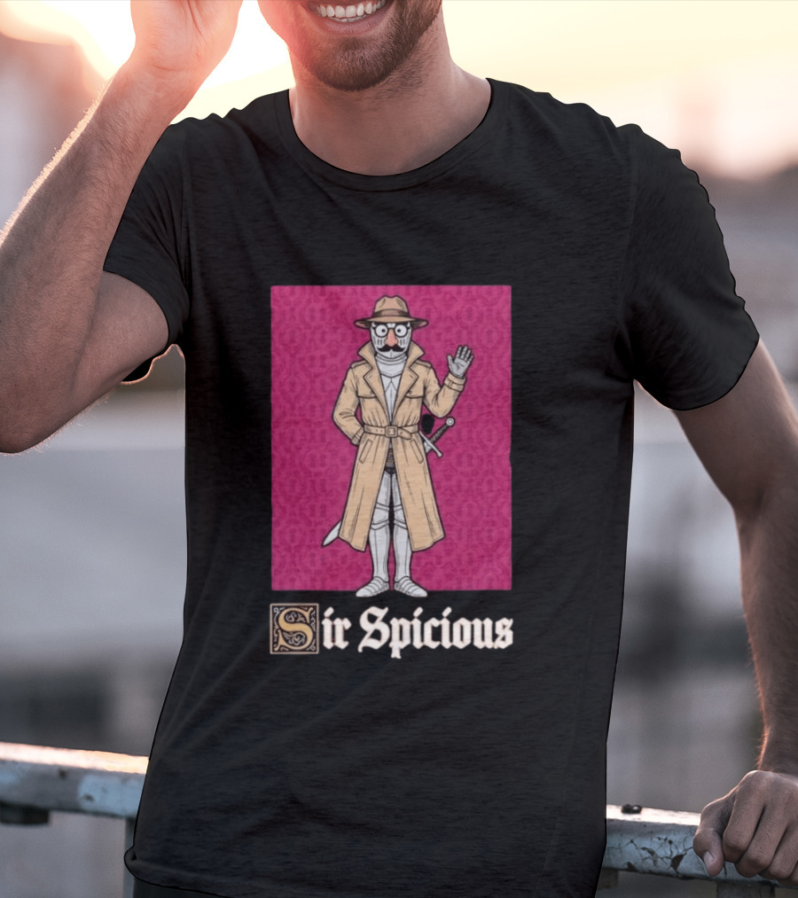 Sir Spicious Knight Trench Coat Disguise T-Shirt