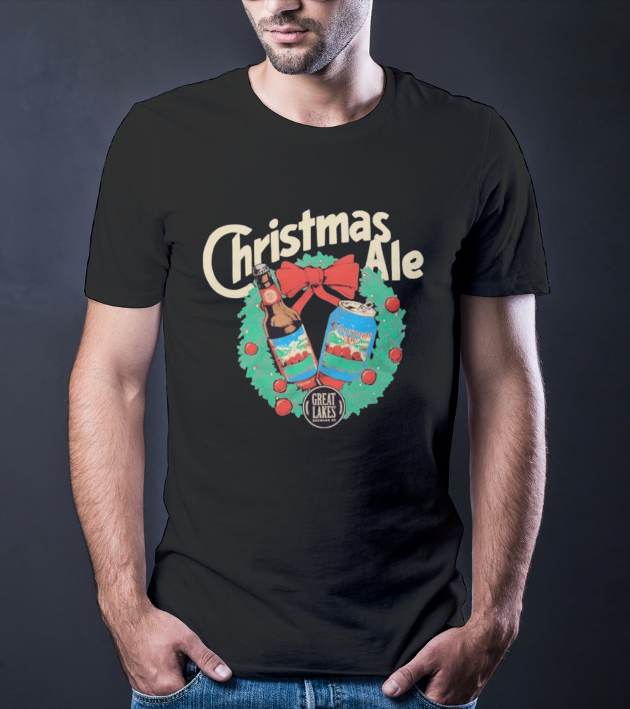 Great Lakes Brewing Co Christmas Ale 2026 Bottles And Cans Festive Wreath Edition T-Shirt