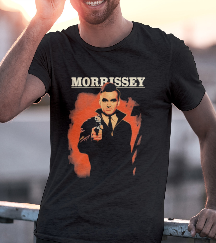 Morrissey Pistol Tour Man With Gun Red T-Shirt