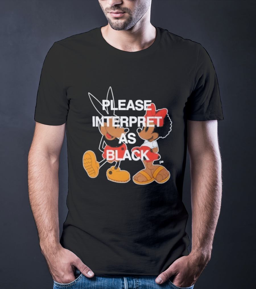 Please Interpret As Black Cartoon Characters Red Outlines T-Shirt