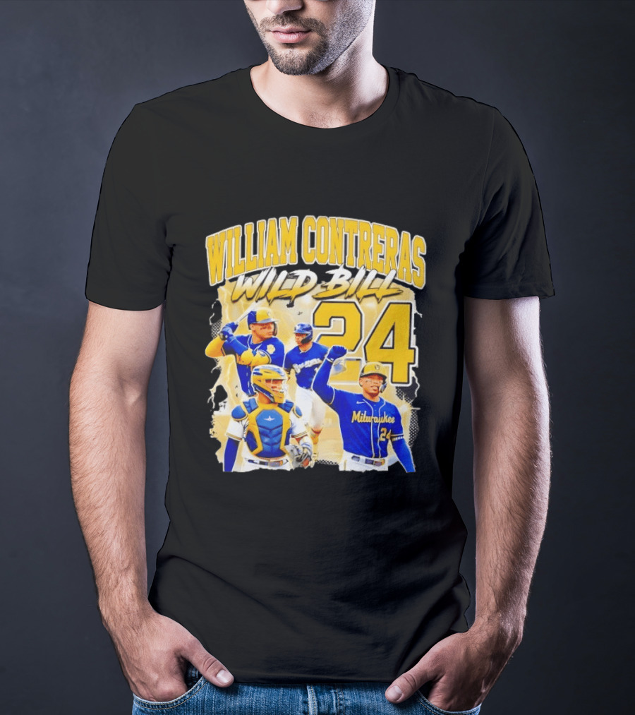 William Contreras Wild Bill Milwaukee 24 Player Collage T-Shirt