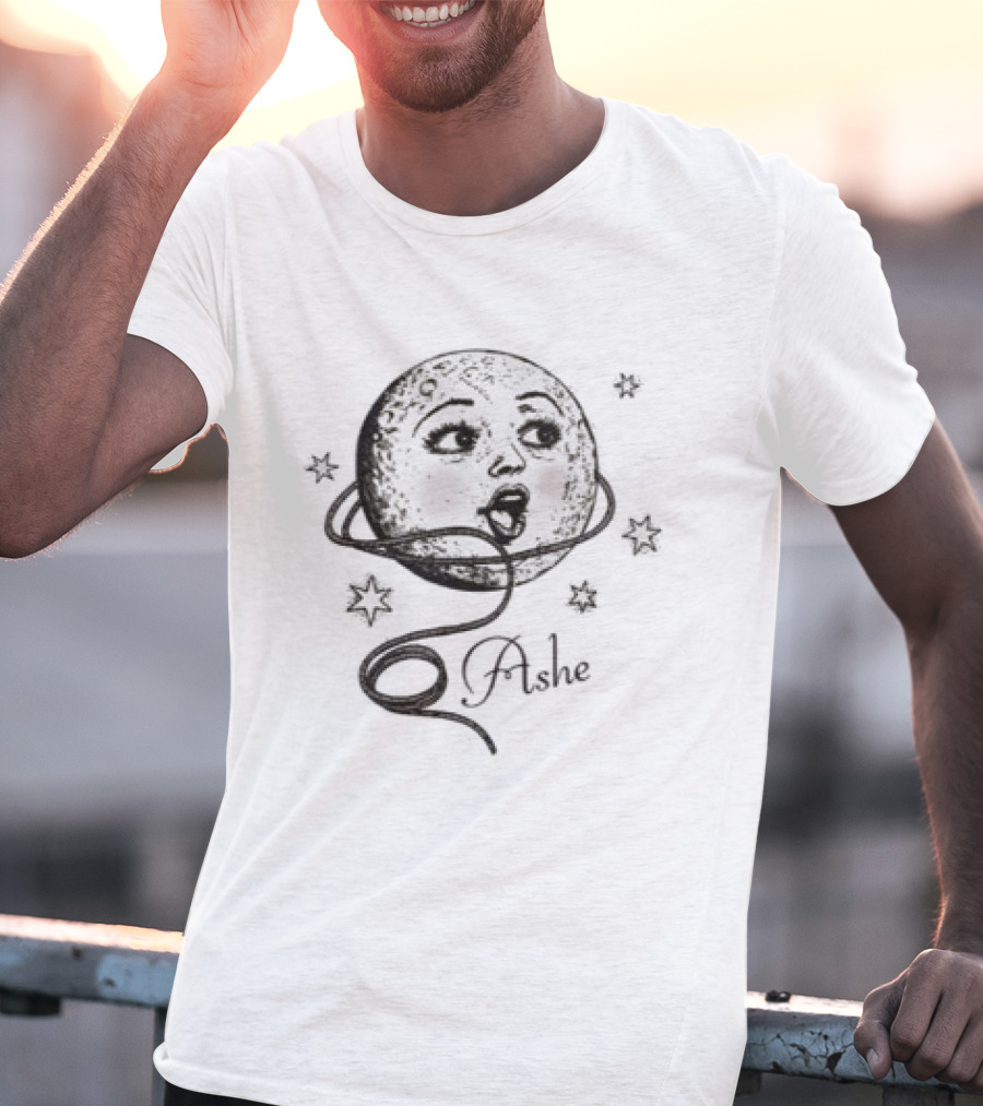Ashe Store Lasso The Moon Cute Blushing Moon T-Shirt