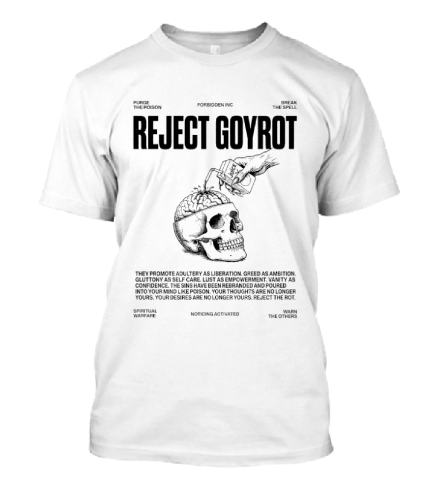 Reject Goyrot Promote Adultery Liberation Skull Brainwash Bottle T-Shirt