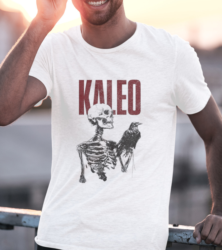 Kaleo Skeleton Holding Raven T-Shirt