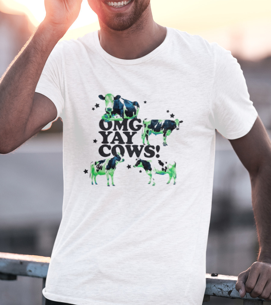 OMG Yay Cows Neon Farm Animal T-Shirt