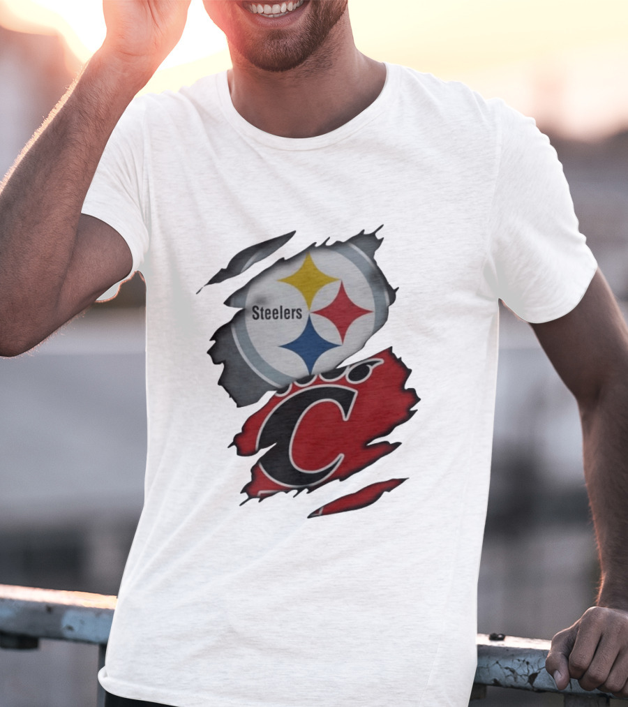Pittsburgh Steelers Cincinnati Bearcats Ripped Skin T-Shirt