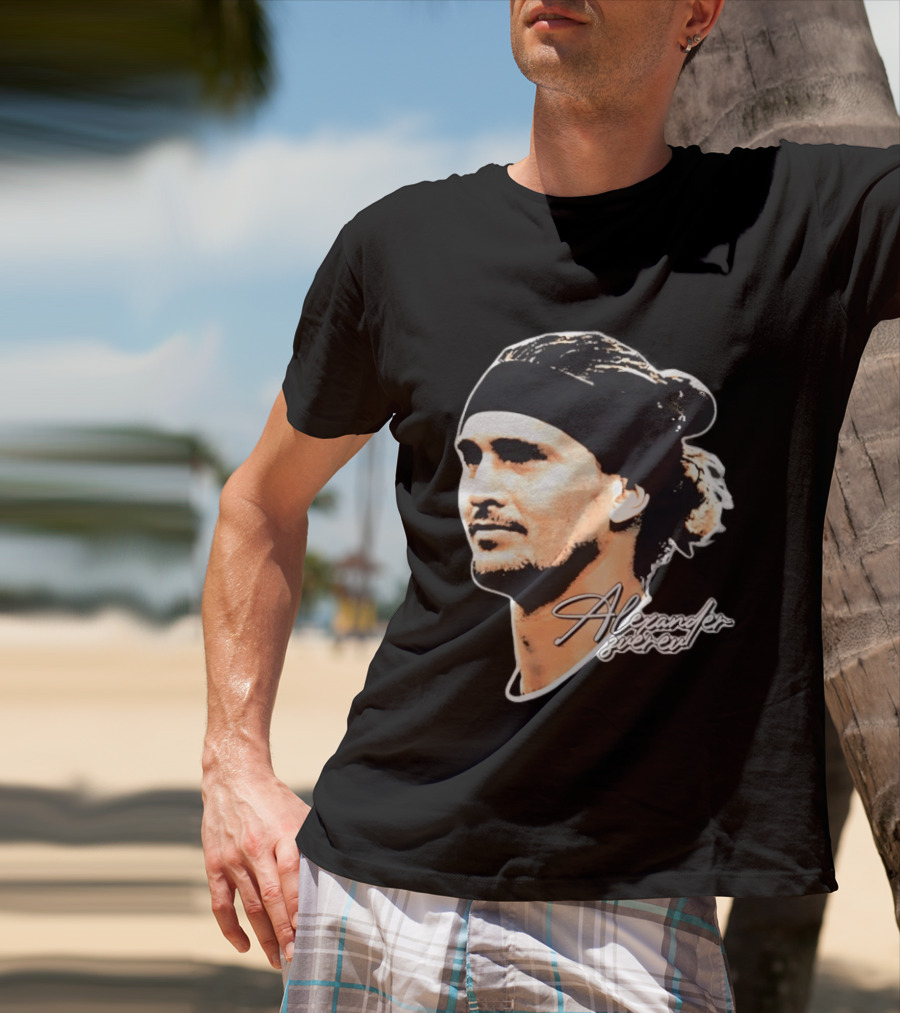 Alexander Zverev Tennis Player Portrait With Signature T-Shirt