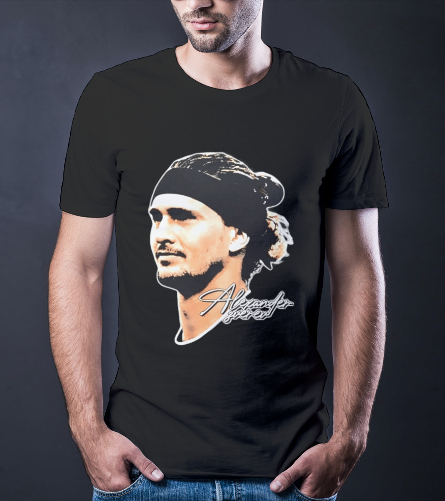 Alexander Zverev Tennis Player Portrait With Signature T-Shirt
