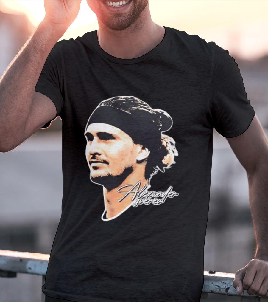 Alexander Zverev Tennis Player Portrait With Signature T-Shirt