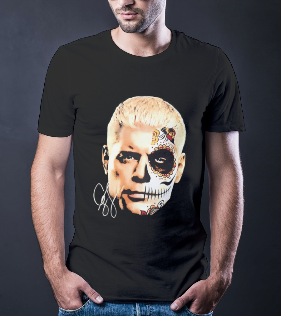 Cody Rhodes Dia De Muertos Sugar Skull Facepaint T-Shirt