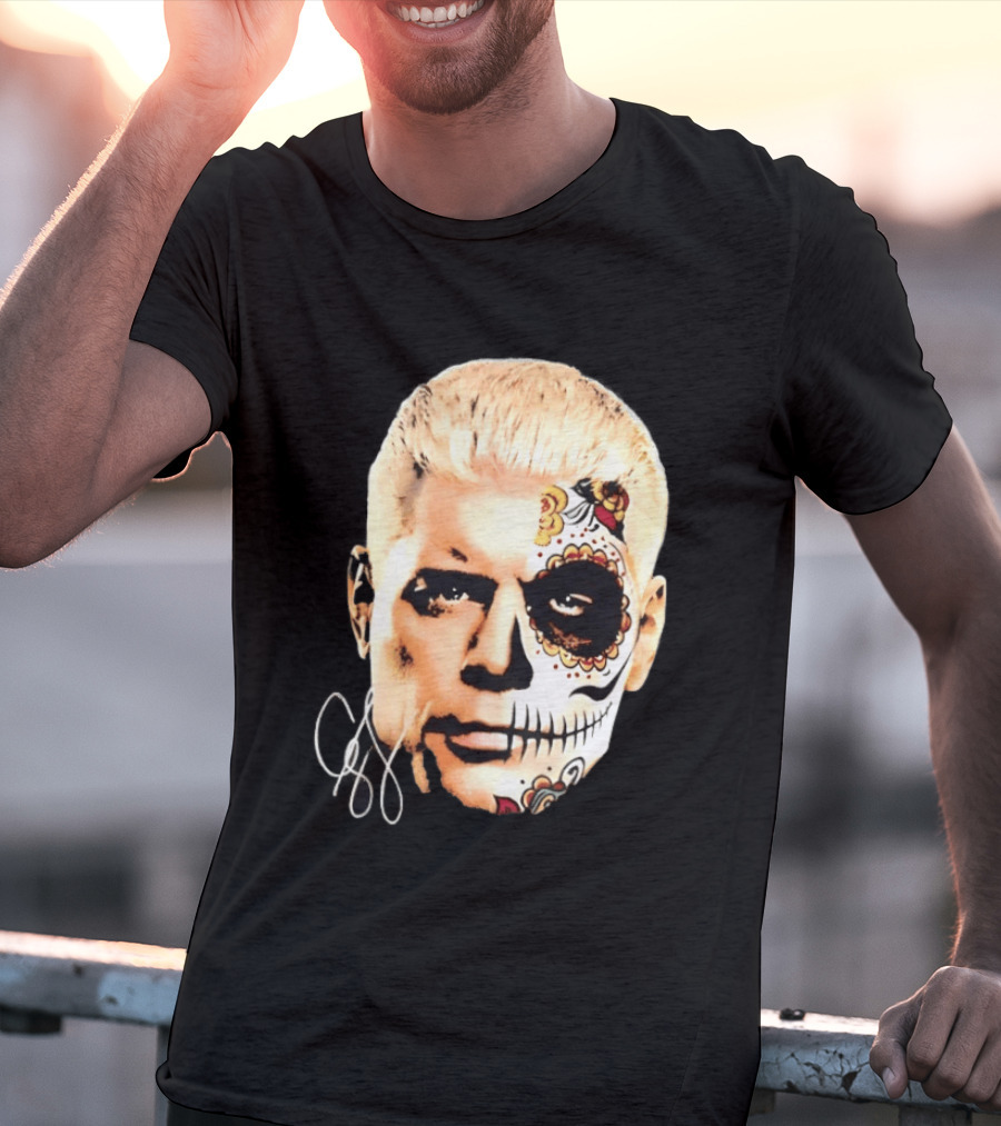 Cody Rhodes Dia De Muertos Sugar Skull Facepaint T-Shirt