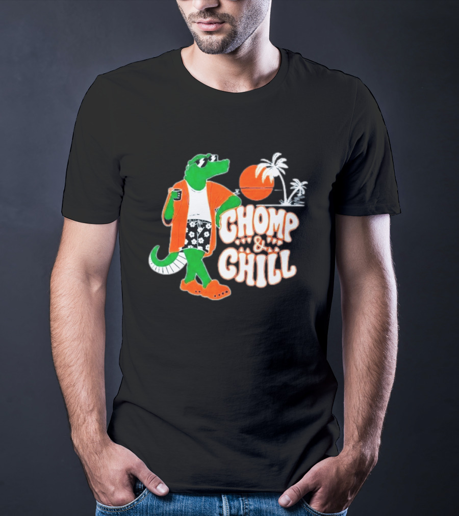 Florida Gators Chomp And Chill Retro Alligator Relaxation Scene T-Shirt