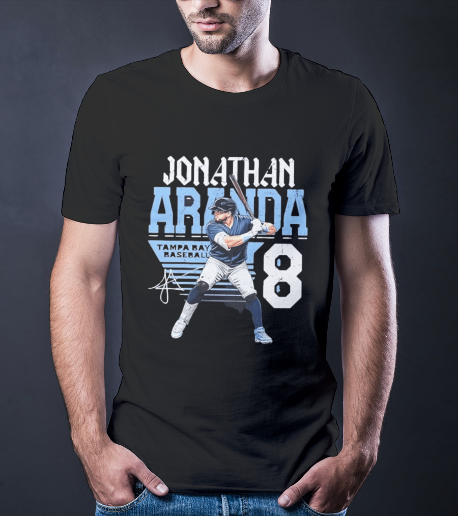 Jonathan Aranda Tampa Bay Baseball Number 8 Player T-Shirt