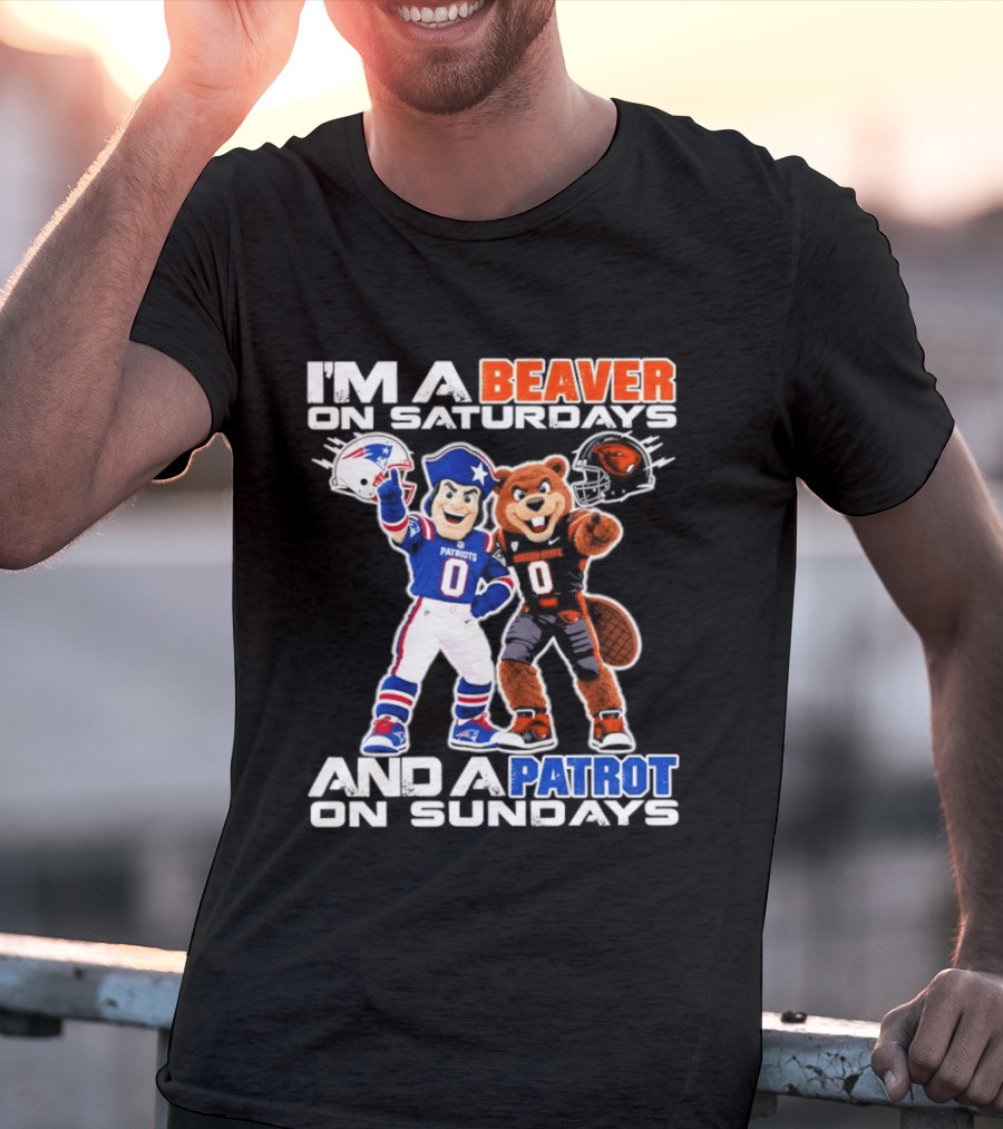 I'm A Beaver On Saturdays And A Patriot On Sundays Football Mascots T-Shirt