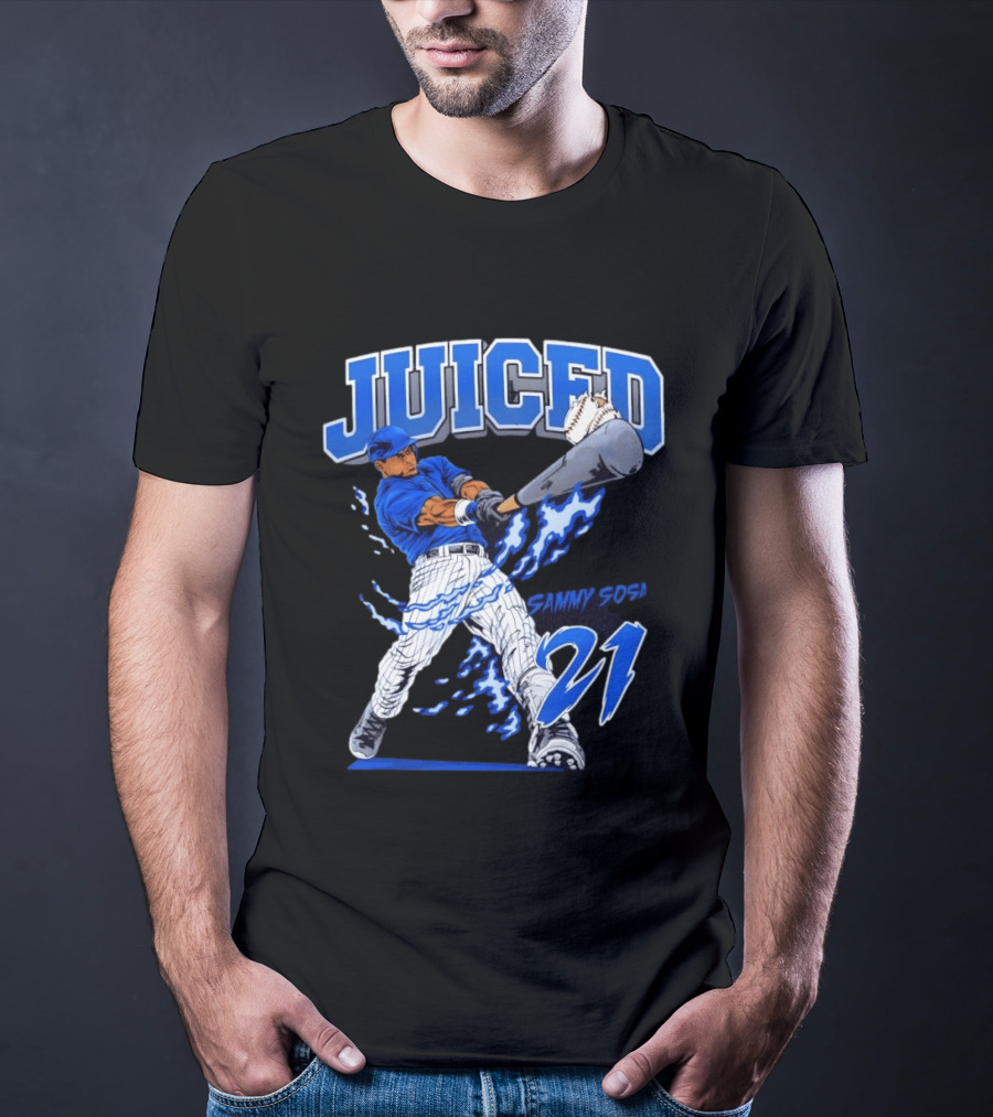 Sammy Sosa 21 Juiced Baseball Chicago Cubs Power Hitter T-Shirt