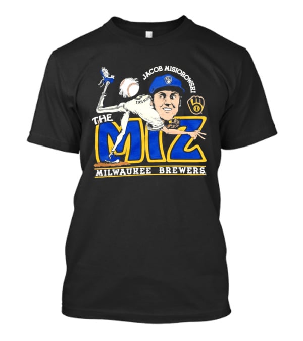 Milwaukee Brewers Jacob Misiorowski The Miz Caricature Baseball T-Shirt