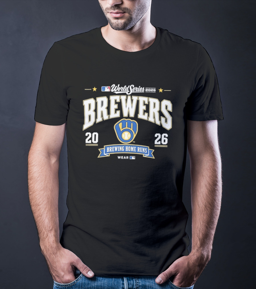 Milwaukee Brewers 2026 World Series Brewing Home Runs Wear By Erin Andrews T-Shirt