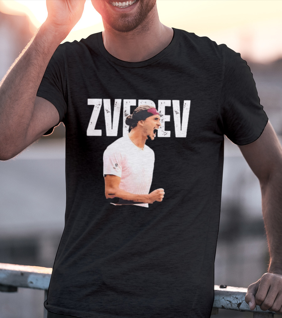 Zverev Tennis Athlete Action Pose With Headband T-Shirt