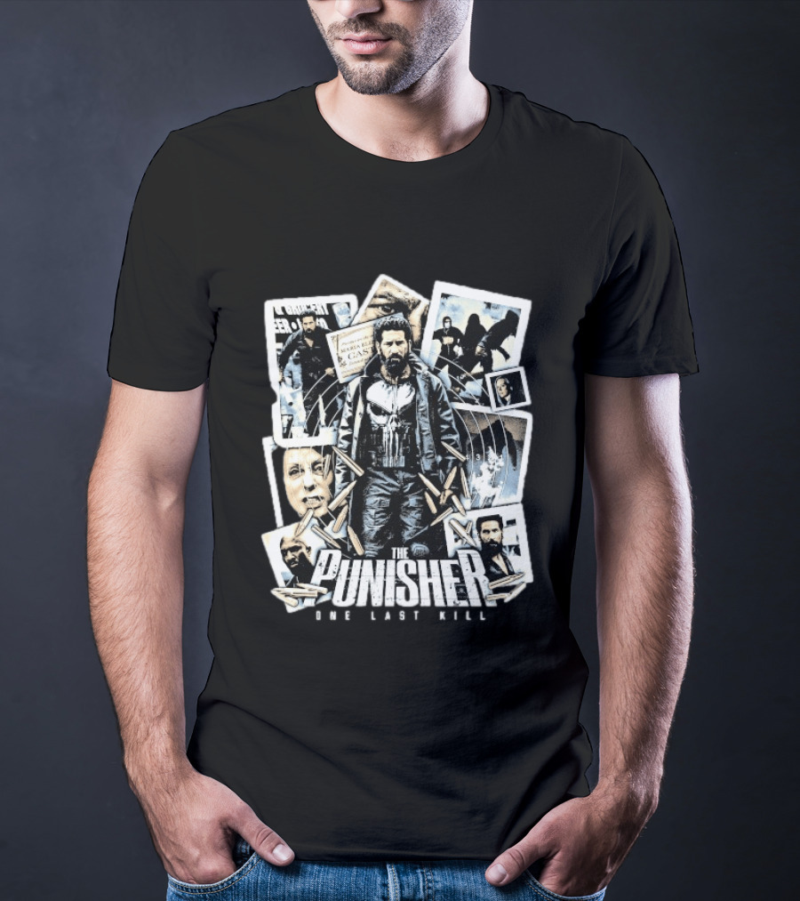 The Punisher One Last Kill Targeted Crime Thriller Collage T-Shirt