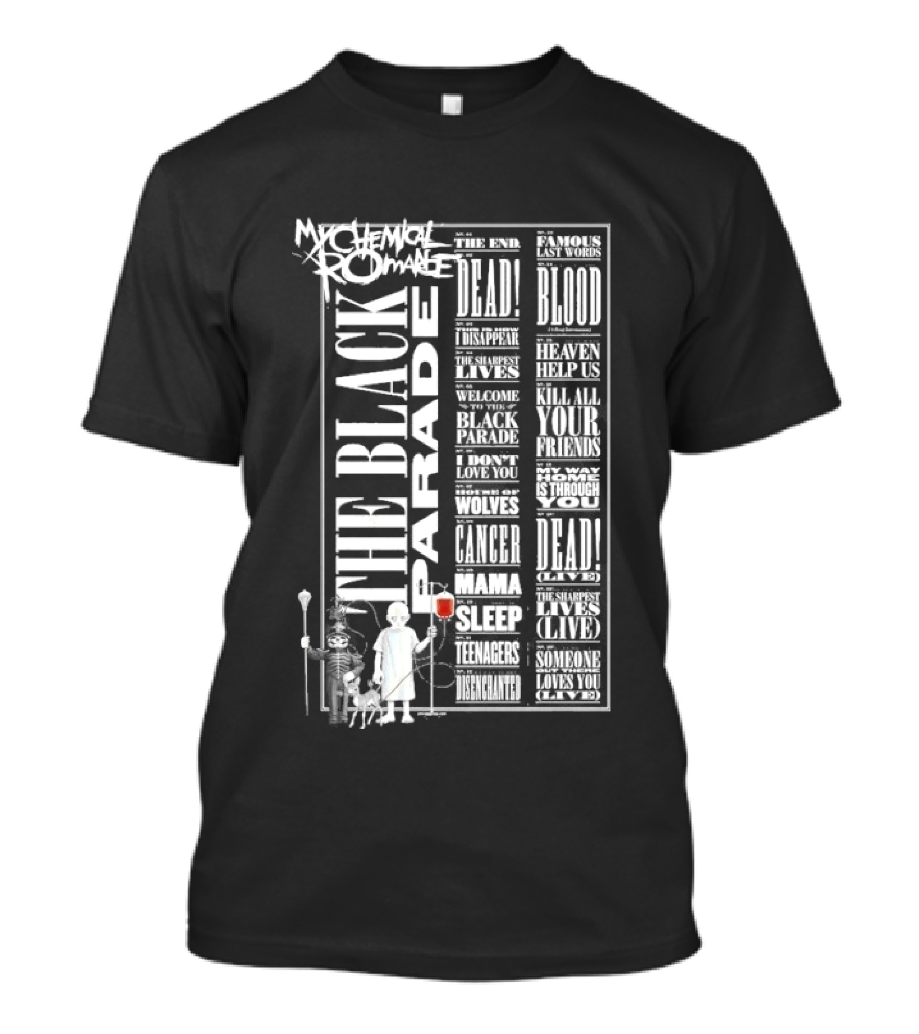 My Chemical Romance The Black Parade Tracklist Official Merchandise T-Shirt