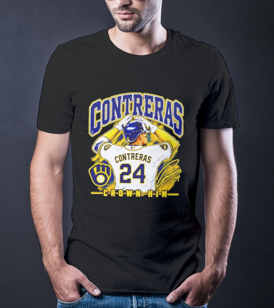 CONTRERAS 24 Crown Him Milwaukee Brewers T-Shirt