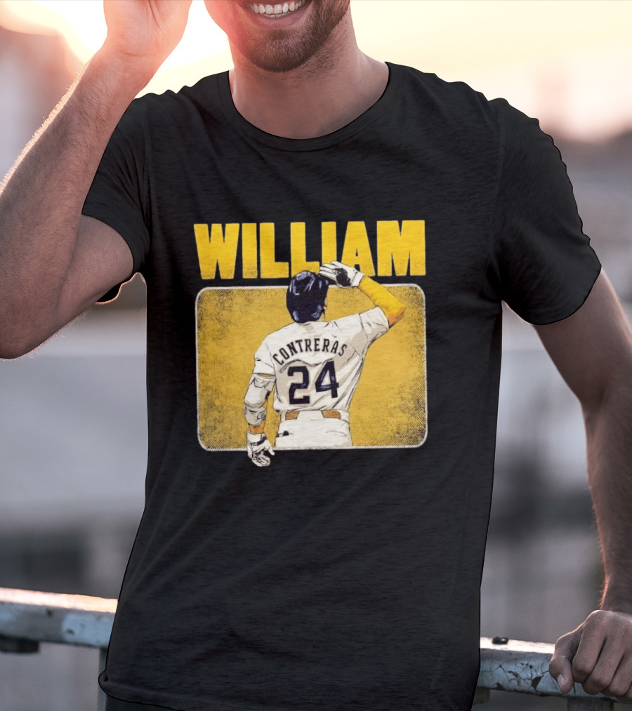 William Contreras 24 Milwaukee Brewers Baseball Highlight T-Shirt