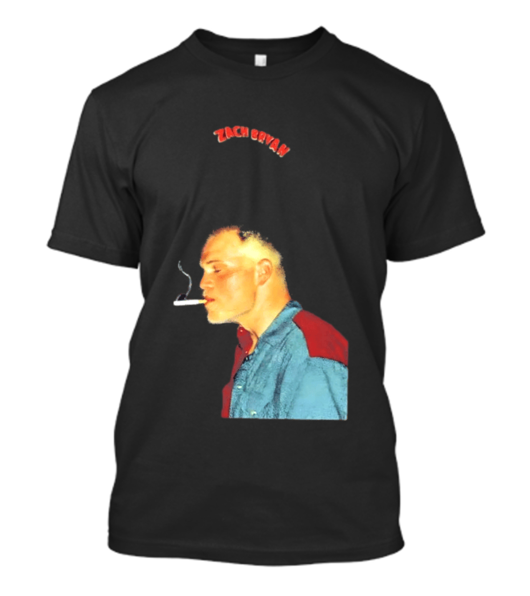 Zach Bryan Smoking Vintage Denim T-Shirt