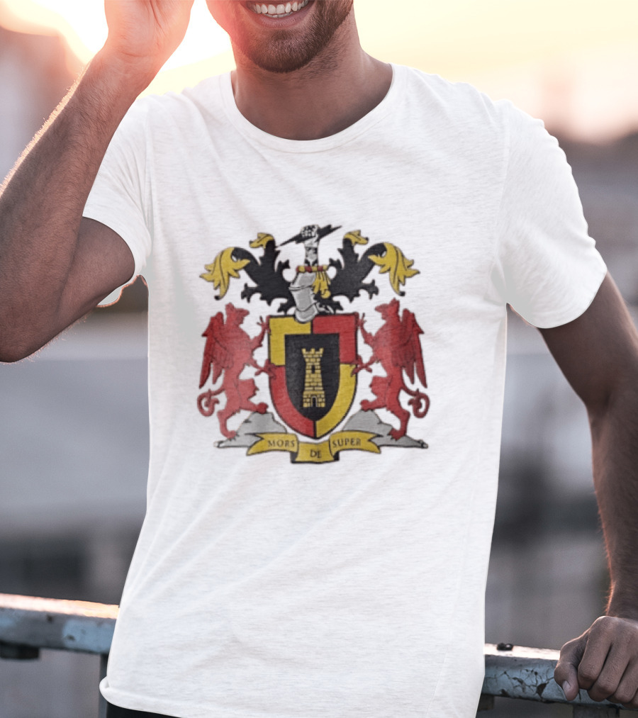 Mors De Super Medieval Coat Of Arms Crest With Tower And Lions T-Shirt