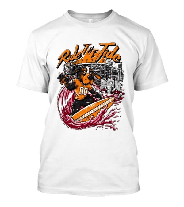 Tennessee Volunteers Ride The Tide Alabama Crimson Tide Surfing Rivalry T-Shirt