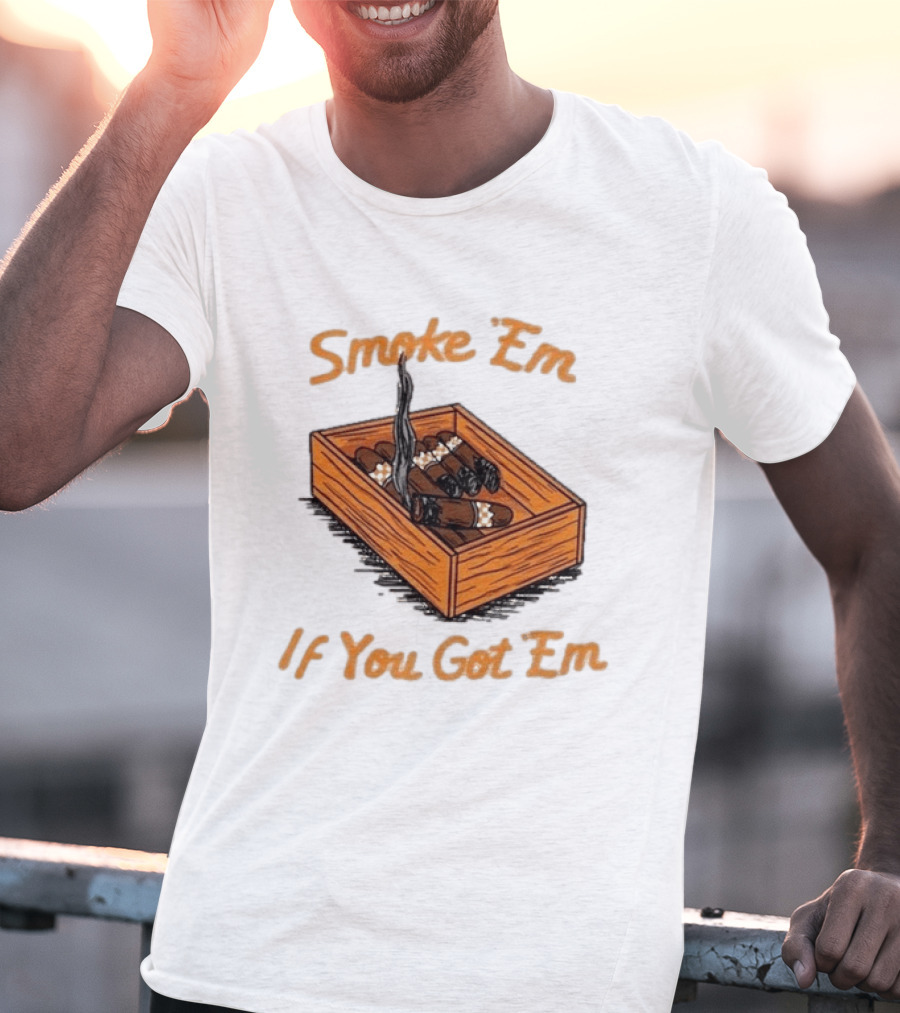 Tennessee Volunteers Smoke Em If You Got Em Cigar Box T-Shirt
