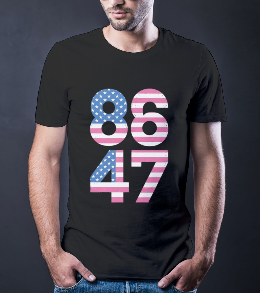 8647 Resist 86 47 American Flag USA 4th Of July T-Shirt