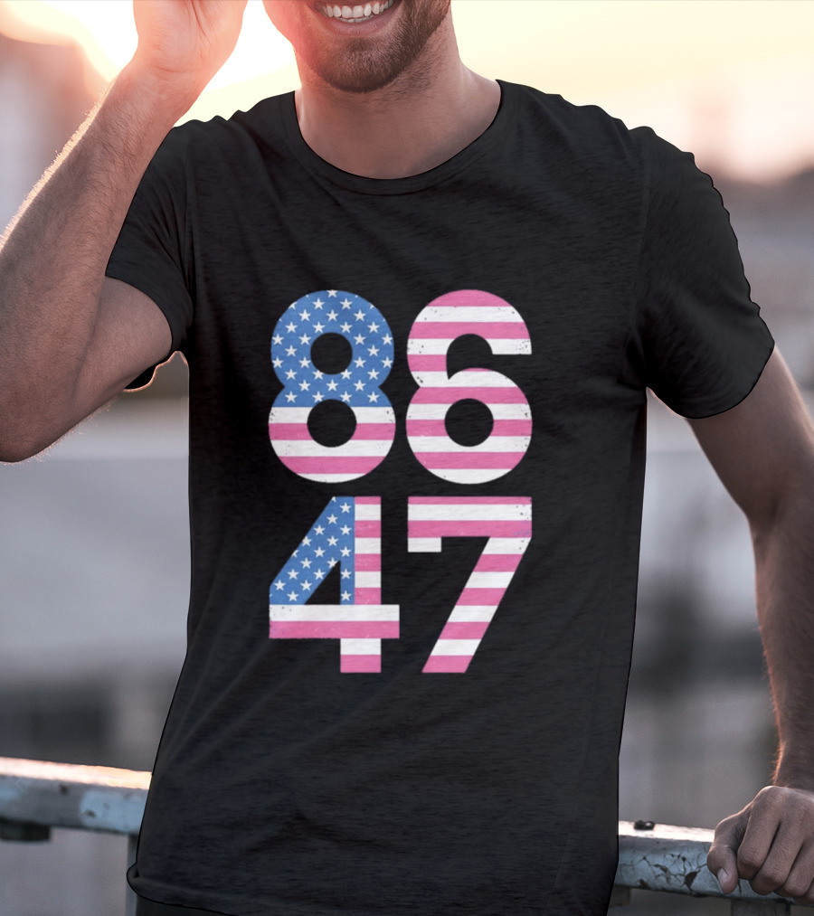 8647 Resist 86 47 American Flag USA 4th Of July T-Shirt