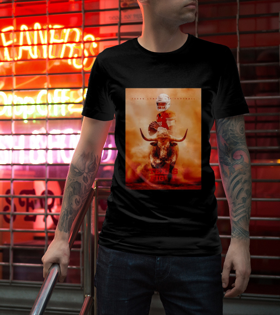 Texas Longhorns Football Texas Fight Arch Manning Bull T-Shirt