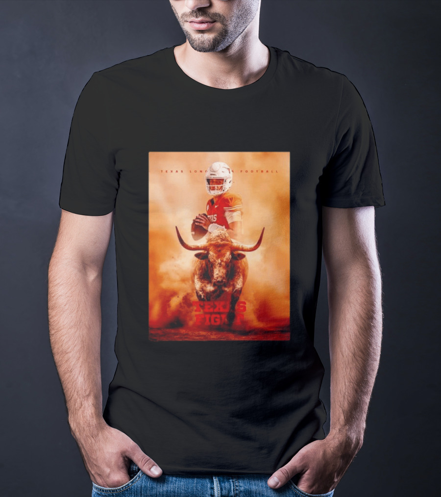 Texas Longhorns Football Texas Fight Arch Manning Bull T-Shirt