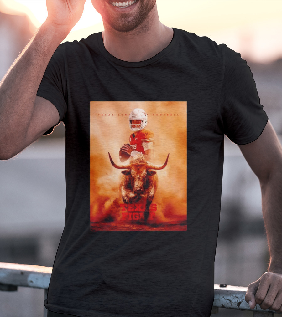 Texas Longhorns Football Texas Fight Arch Manning Bull T-Shirt