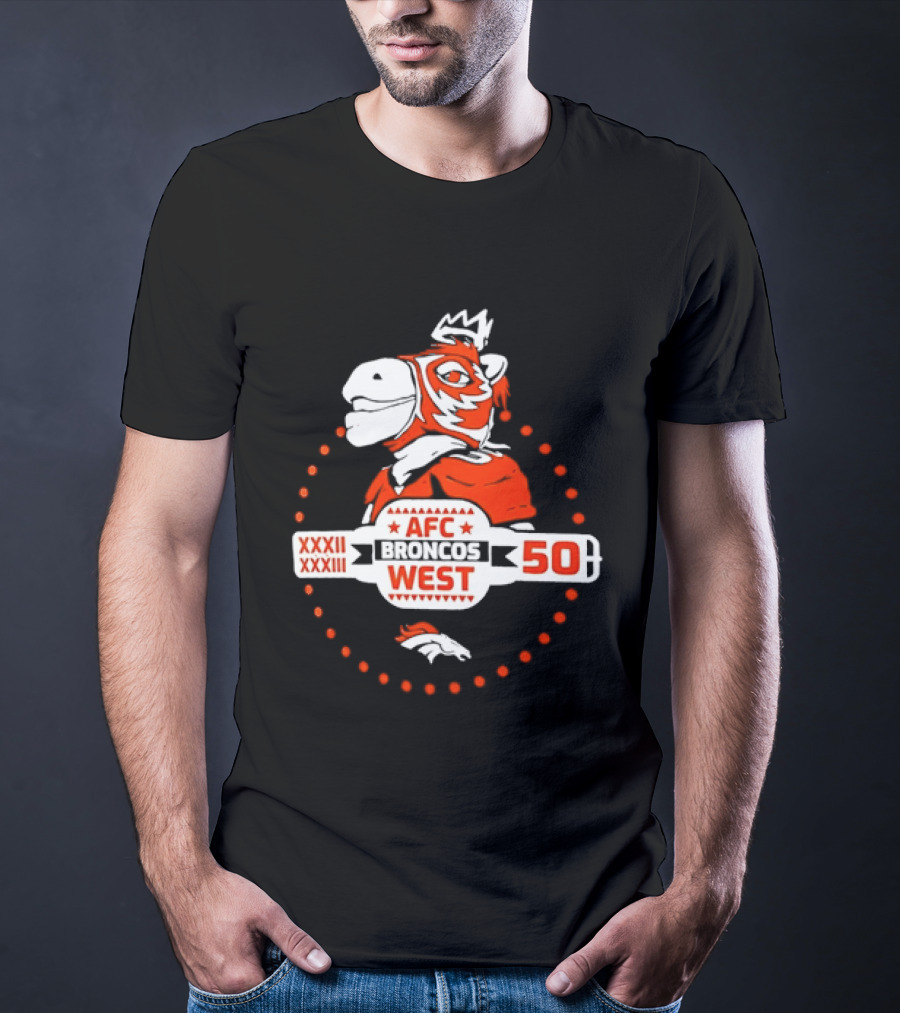 Broncos AFC West 50 Years XXXII XXXIII Celebration T-Shirt
