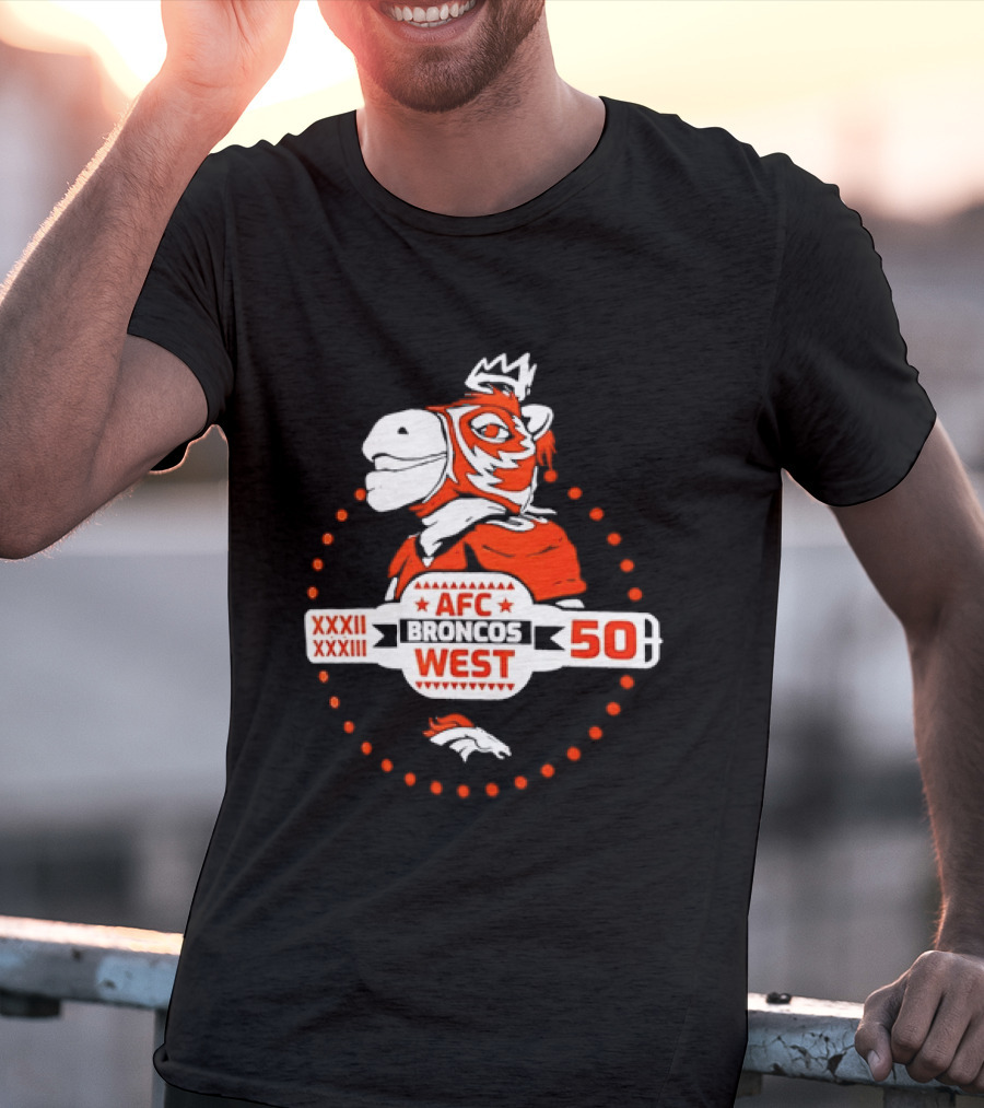 Broncos AFC West 50 Years XXXII XXXIII Celebration T-Shirt