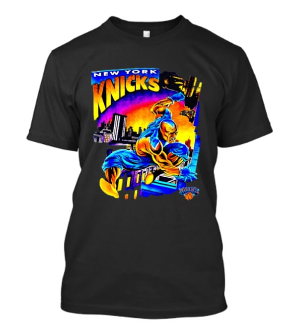 New York Knicks Superhero Action Skyline Scene T-Shirt