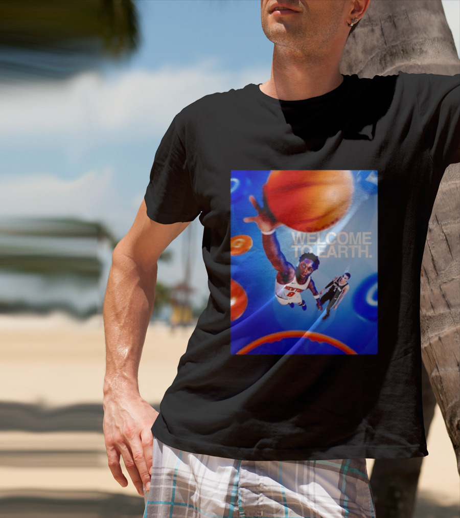OG Anunoby New York Knicks Welcome To Earth Basketball Moment T-Shirt