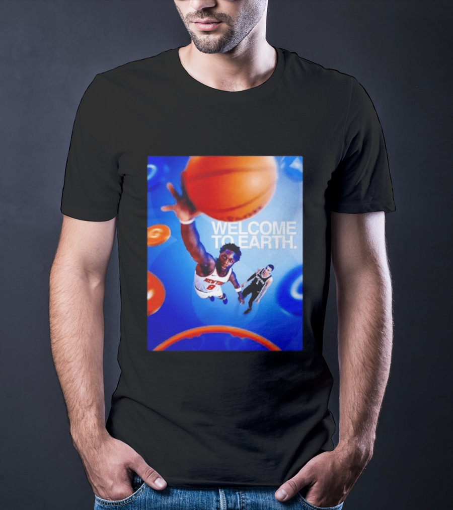 OG Anunoby New York Knicks Welcome To Earth Basketball Moment T-Shirt