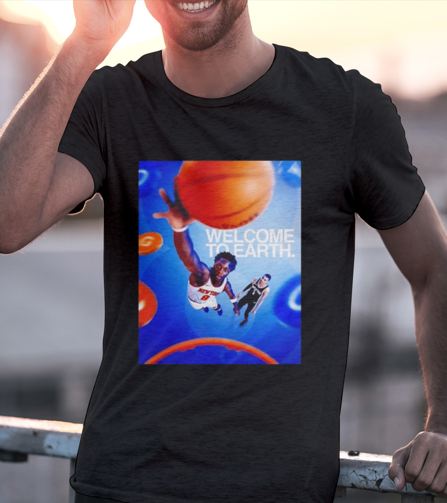 OG Anunoby New York Knicks Welcome To Earth Basketball Moment T-Shirt