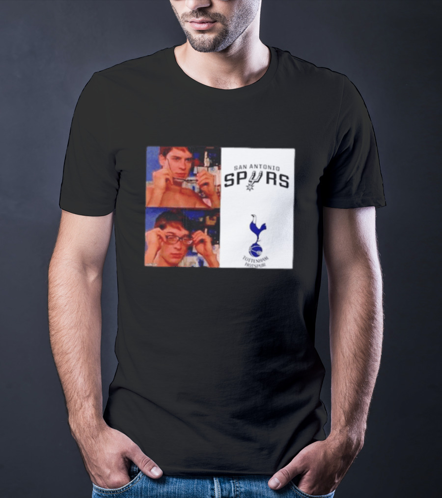 Peter Parker Reading Glasses Meme San Antonio Spurs Tottenham Hotspur T-Shirt