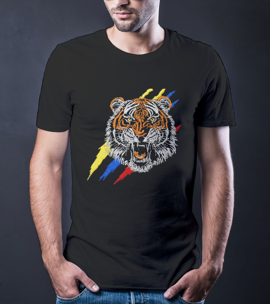 Tiger De La Espriella Colorful Bold Embroidered Hat T-Shirt