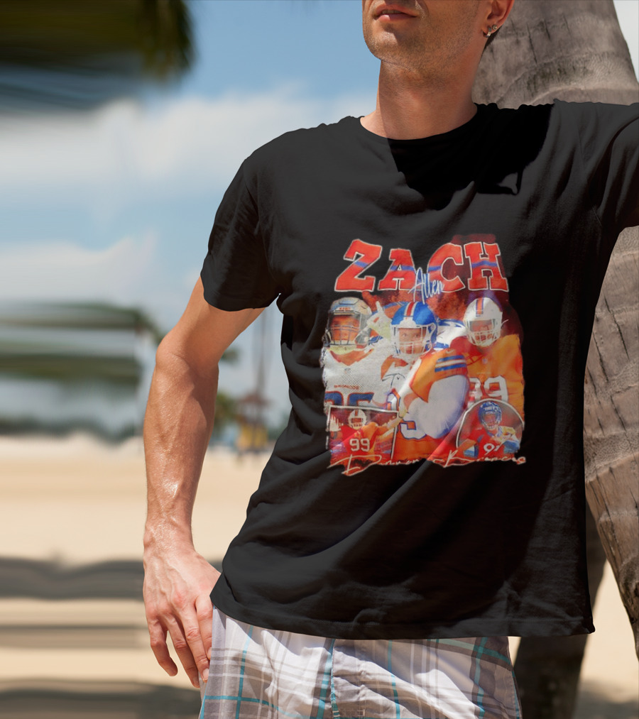 Zach Allen 99 Denver Broncos Football Player Collage T-Shirt