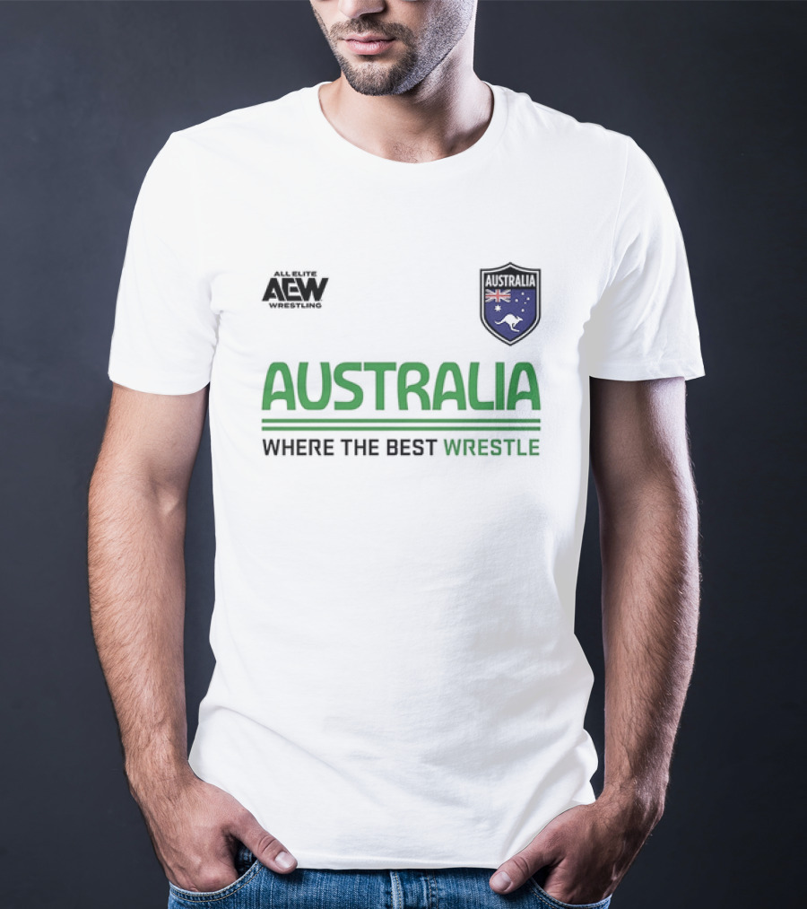 AEW Australia Where The Best Wrestle Iconic Shield T-Shirt