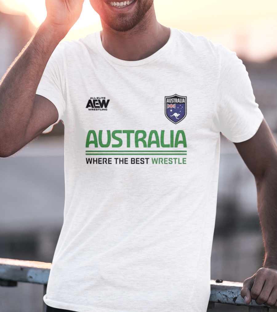 AEW Australia Where The Best Wrestle Iconic Shield T-Shirt