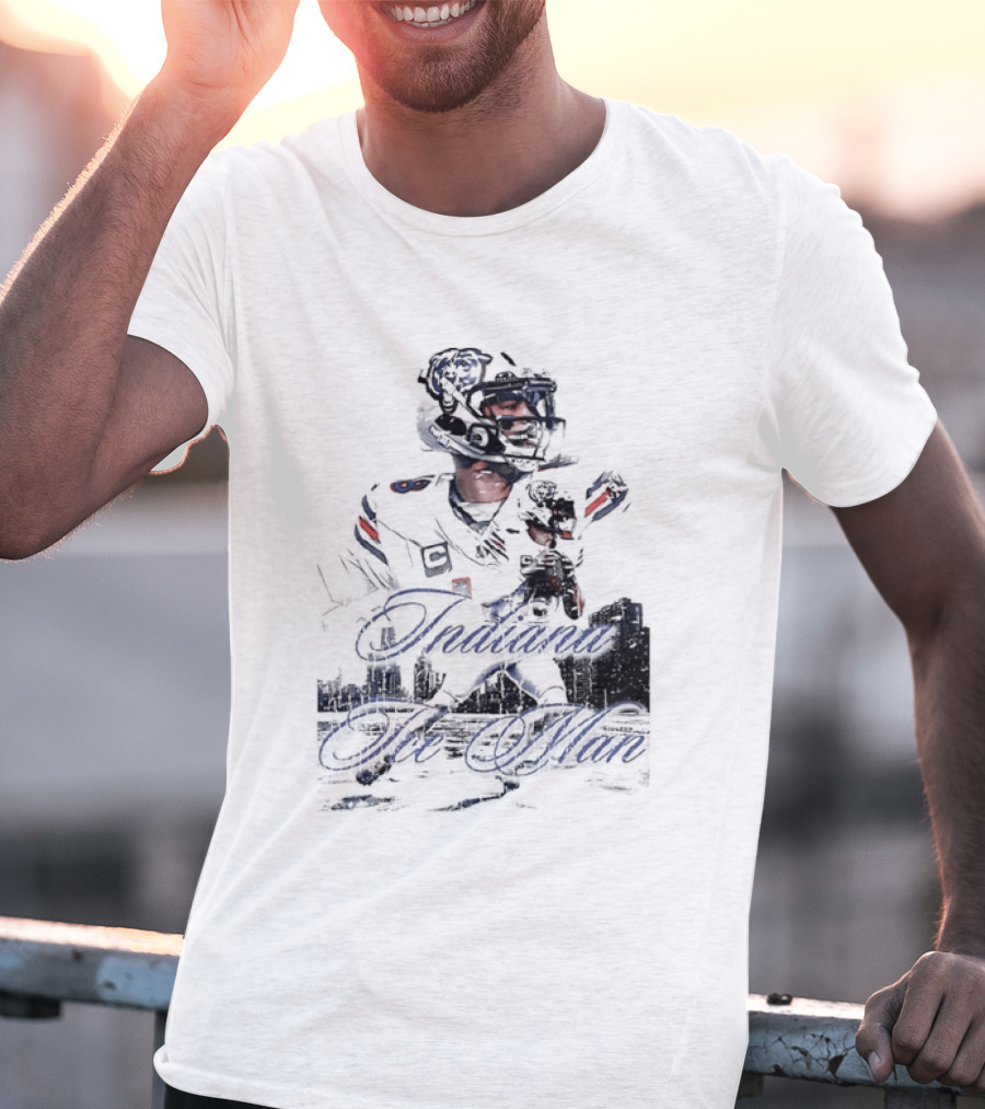 Caleb Williams Chicago Bears Indiana The Man Football Skyline T-Shirt